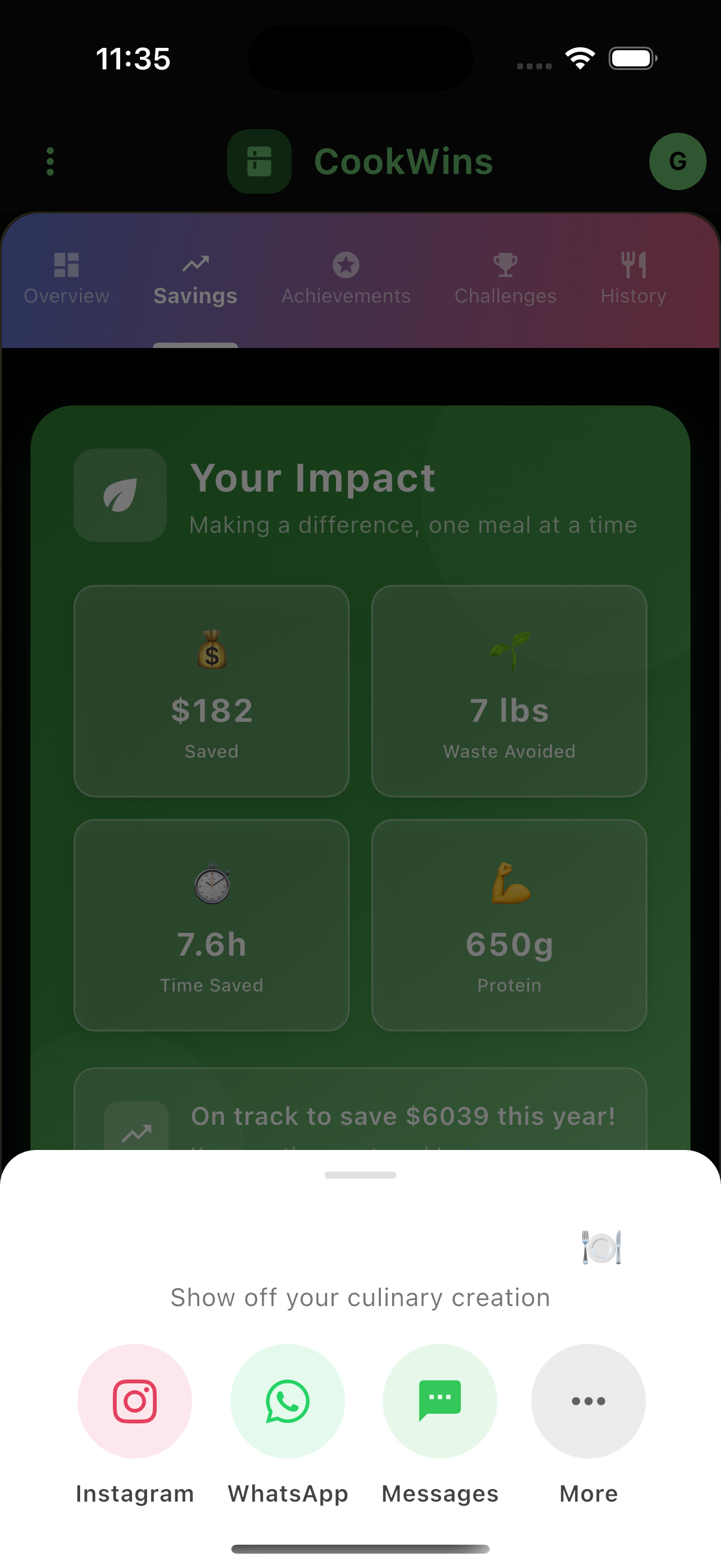 Track your savings and impact